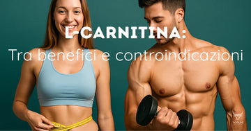 Donna che misura il girovita e uomo muscoloso mentre si allena: benefici della L-carnitina su dimagrimento e massa muscolare