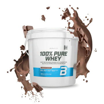 Proteine WHEY Blend, 86% proteine concentrate, restante isolate. Gusto cioccolato. Marchio BiotechUSA. 4kg (4000g). 143 dosi per confezione.