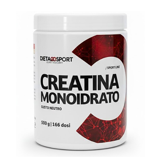 Creatina monoidrato Dietaesport 500 g barattolo fronte gusto neutro
