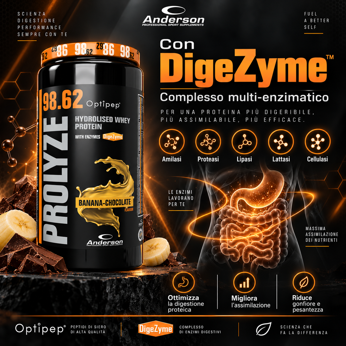 Anderson Prolyze 98.62 con Optipep e complesso multi-enzimatico DigeZyme