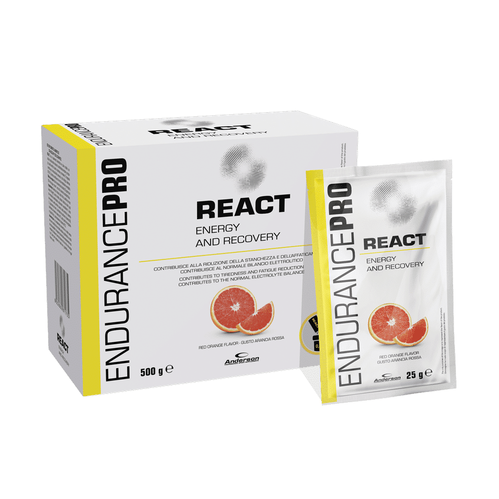 Anderson Research React Vitargo polvere 20 bustine da 25g gusto arancia rossa