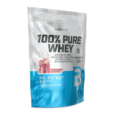 BioTechUSA 100% Pure Whey polvere 400g gusto fragola