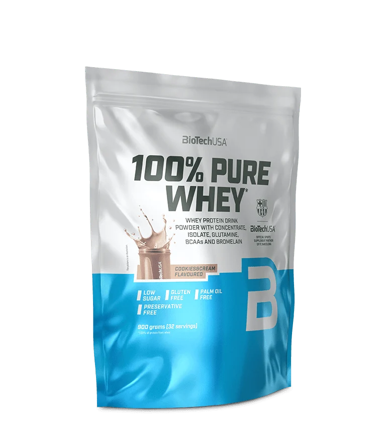 BioTechUSA 100% Pure Whey polvere 900g gusto biscotto e crema