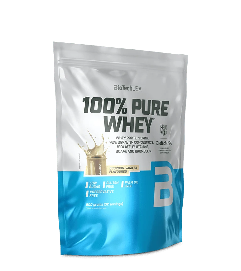 BioTechUSA 100% Pure Whey polvere 900g gusto bourbon vaniglia