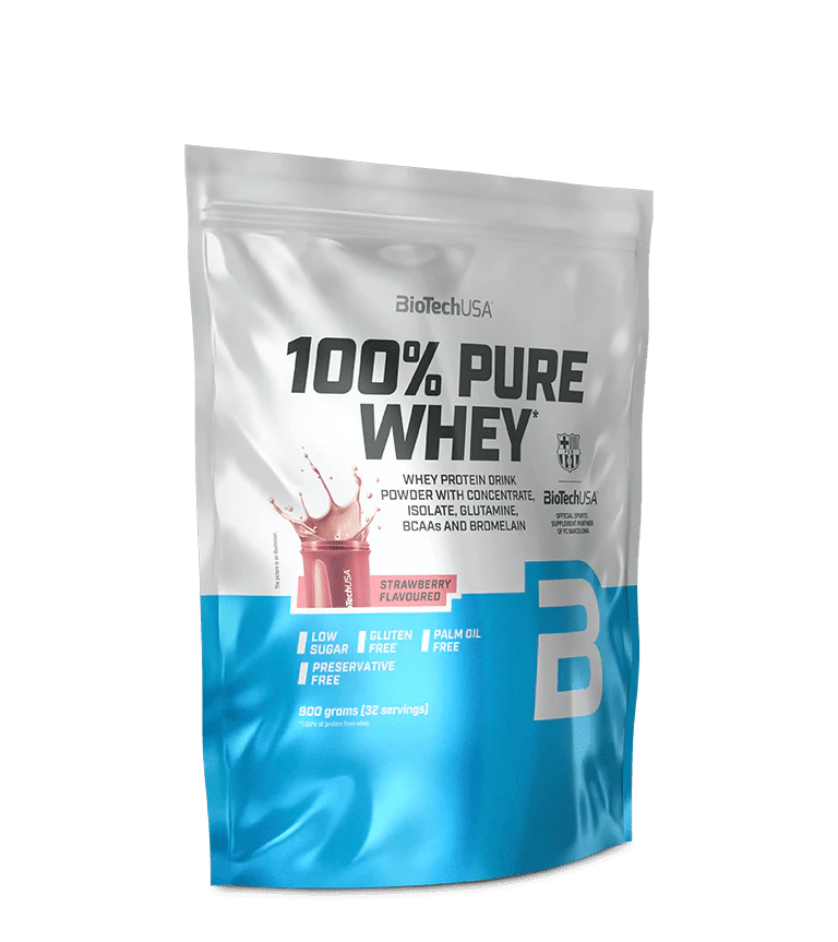 BioTechUSA 100% Pure Whey polvere 900g gusto fragola