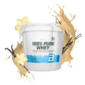 Proteine WHEY Blend, 86% proteine concentrate, restante isolate. Gusto vaniglia. Marchio BiotechUSA. 4kg (4000g). 143 dosi per confezione.