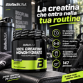 BioTechUSA Creatine Monohydrate 500 g in polvere non aromatizzata, creatina micronizzata pratica da integrare nella routine sportiva