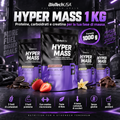 BioTechUSA Hyper Mass 1 kg con proteine, carboidrati e creatina, fonte di fibre, a basso contenuto di zuccheri e senza glutine