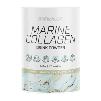 BioTechUSA Marine Collagen collagene di pesce idrolizzato polvere 240g gusto tè verde e limone