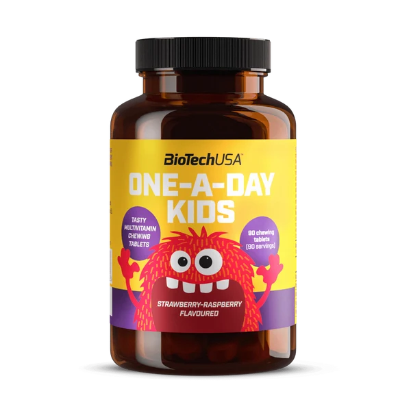 BioTechUSA One-A-Day Kids 90 compresse masticabili gusto fragola e lampone