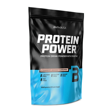 BioTechUSA Protein Power polvere 1000g gusto banana e fragola