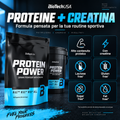 BioTechUSA Protein Power con proteine e creatina, senza lattosio e senza glutine nel frullato preparato con acqua