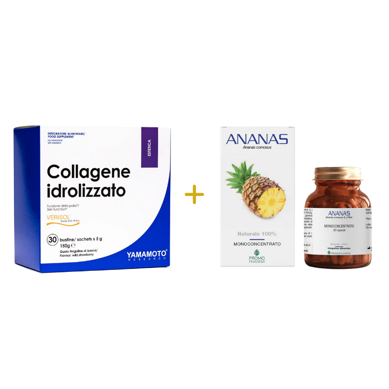 Yamamoto Collagene idrolizzato + PromoPharma Bromelina – Bundle Pelle Elastica e Drenante