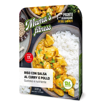 Riso con salsa al curry e pollo