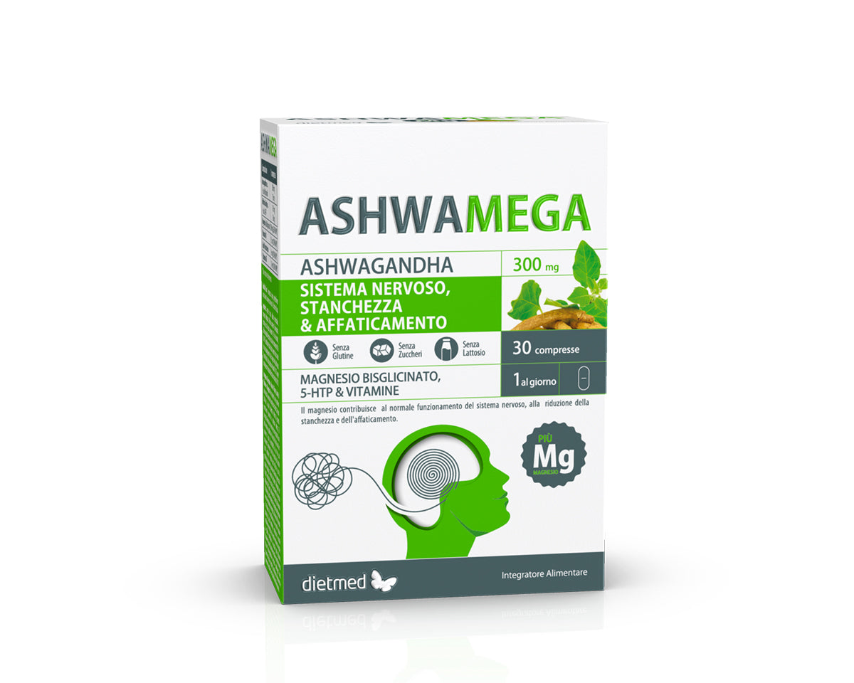 Dietmed Ashwamega ashwagandha KSM66 magnesio bisglicinato 30 compresse