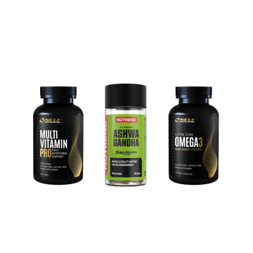 Ashwagandha + Multivitaminico + Omega-3 – Set quotidiano per supporto energia e concentrazione