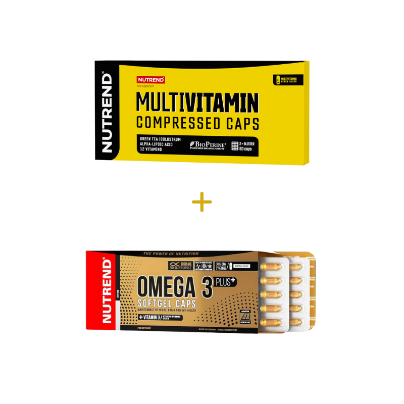 Nutrend Omeg 3 Plus 120 cps + Multivitamin 60 cps – Cuore, Cervello, Difese Immunitarie