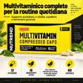 Nutrend Multivitamin Compressed Caps, multivitaminico completo per la routine quotidiana con 12 vitamine, 16 ingredienti attivi e 60 capsule
