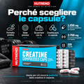 Nutrend Creatine Compressed Caps con 1250 mg di creatina monoidrato per capsula, formato pratico in blister da 120 capsule