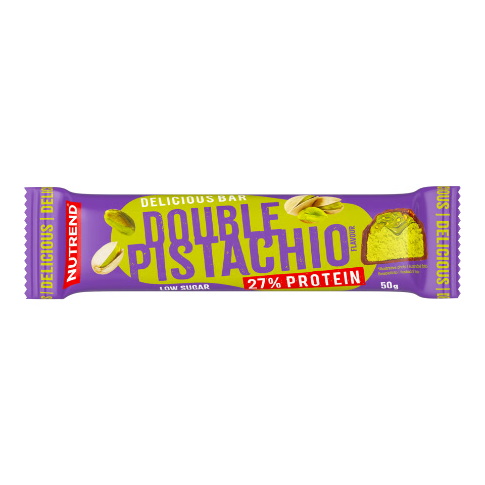 Nutrend Delicious Bar barretta 50g gusto doppio pistacchio con copertura al cioccolato al latte