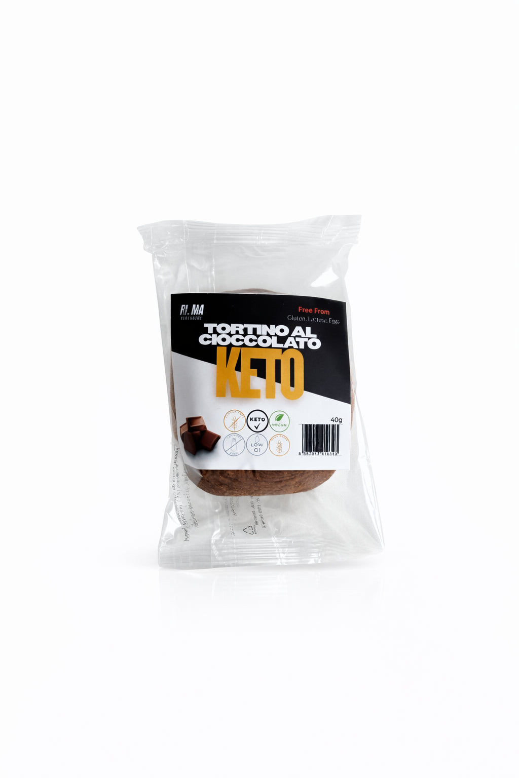 Ri.Ma Benessere Tortino al Cioccolato Keto 40g gusto cioccolato e arancia in confezione