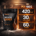Valori nutrizionali Mass Active Gainer per 100g 420 kcal 30g proteine 60g carboidrati