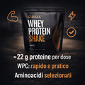 Whey Shake Self 1 kg con evidenza circa 22 g di proteine per porzione e WPC