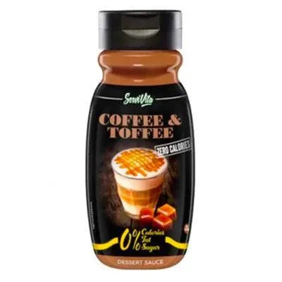 Bottiglia Servivita Coffee and Toffee Syrup zero calorie per caffè frappè e dolci proteici 320 ml