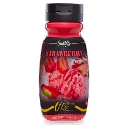 Bottiglia Servivita Sciroppo alla Fragola zero calorie per yogurt greco pancake e dessert 320 ml