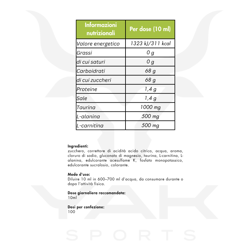 valori nutrizionali UNISPORT 1000ml - Nutrend