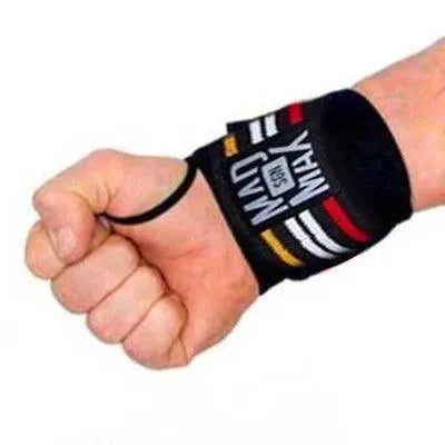 WRIST WRAPS 18" (46 cm) Nero/Righe Rosso Giallo Bianco - YakSports